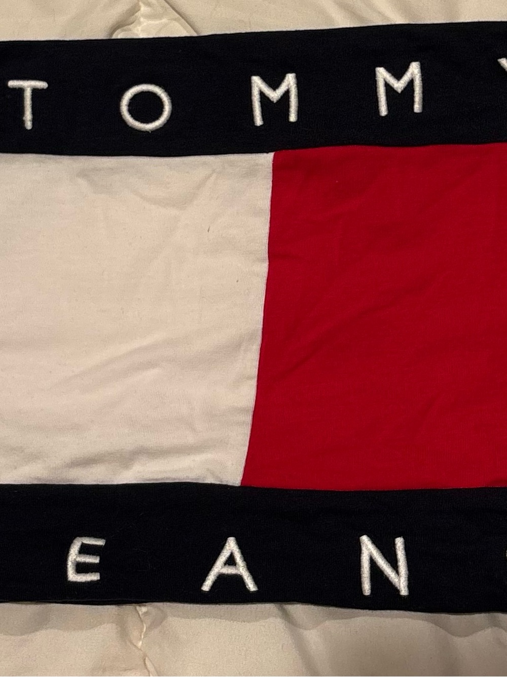 Tommy Hilfiger Red, White & Black Logo Throw Blanket